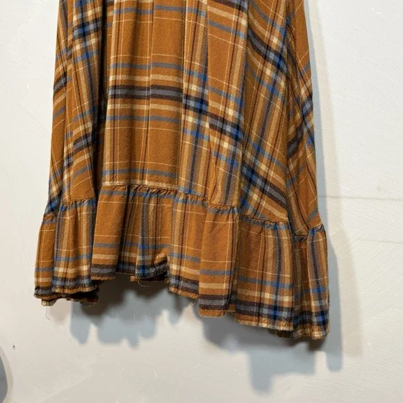 Cottagecore Smocked Dress S/M Plaid Tartan Prairie Academia Milkmaid Boho Folk - Picture 3 of 8